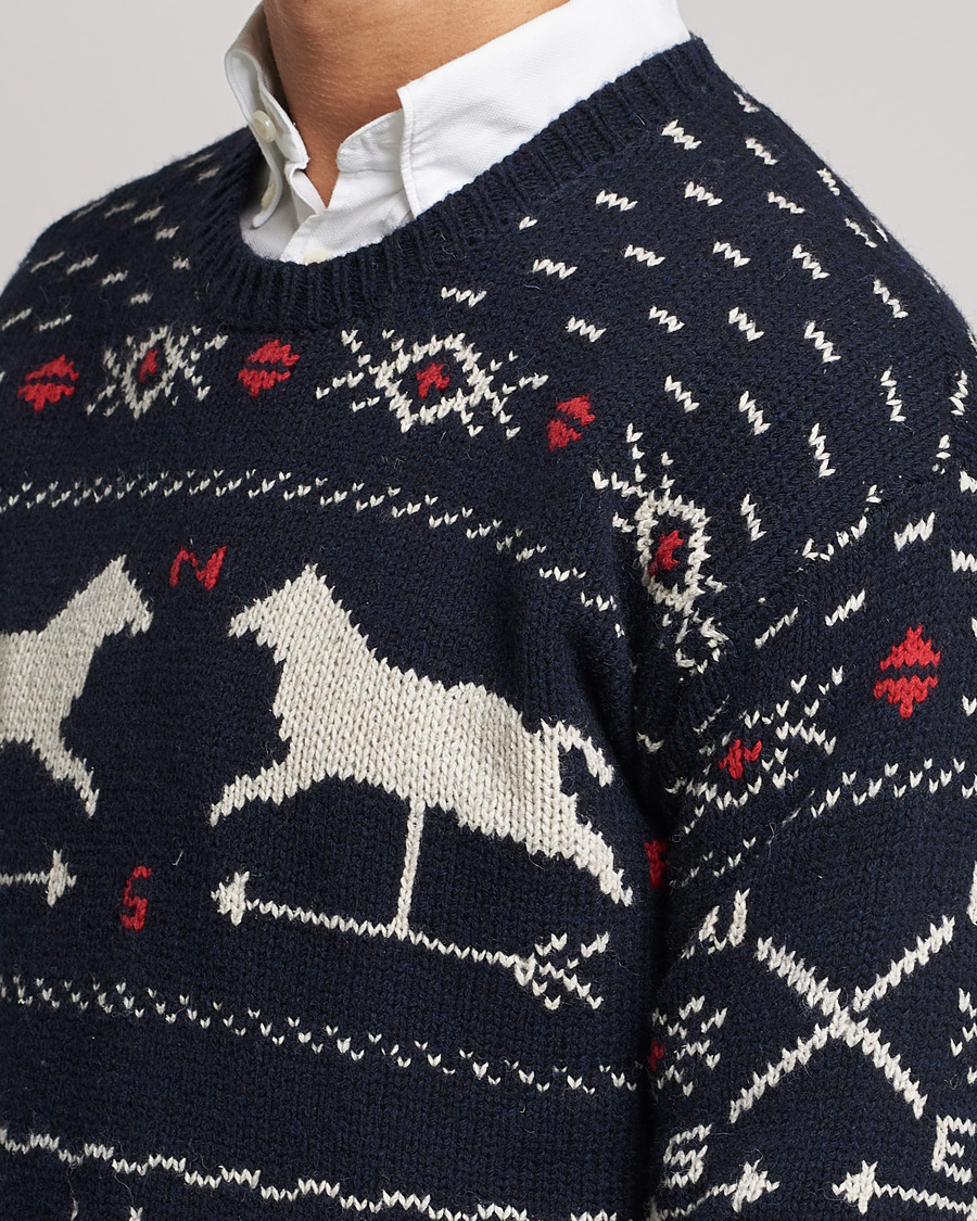 Herre | Trøjer | Polo Ralph Lauren | Wool Winter Knitted Sweater Navy Multi