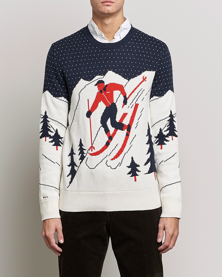 Herre | Trøjer | Polo Ralph Lauren | Cotton Ski Knitted Sweater Navy Multi