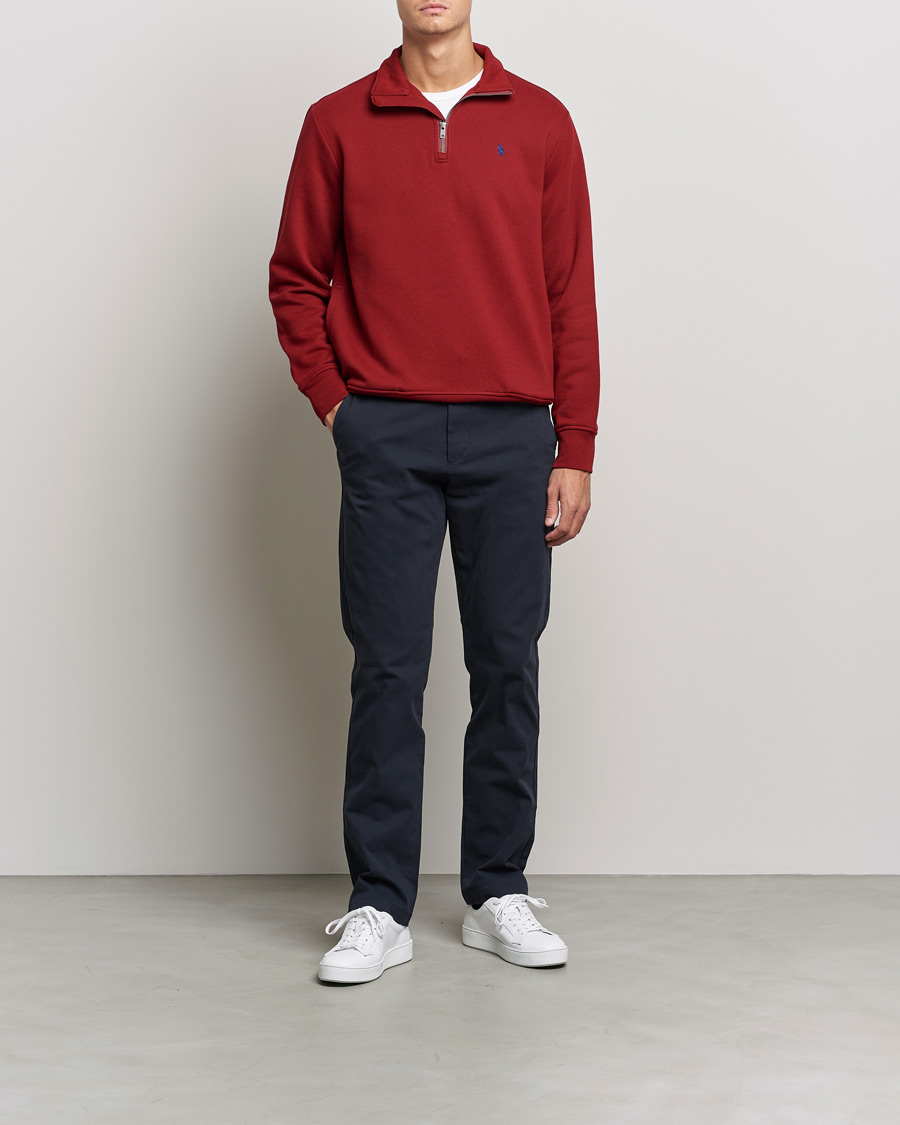 Herre | Trøjer | Polo Ralph Lauren | Fleece Jersey Half Zip Holiday Red