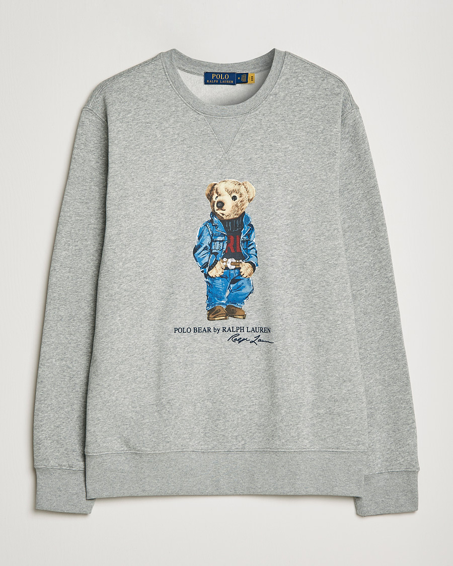 Herre | Trøjer | Polo Ralph Lauren | Printed Denim Bear Sweatshirt Andover Heather