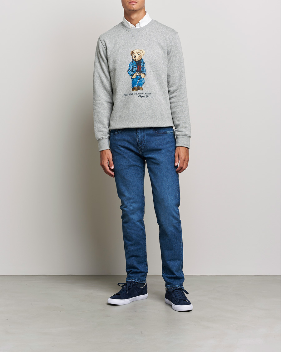 Herre | Trøjer | Polo Ralph Lauren | Printed Denim Bear Sweatshirt Andover Heather