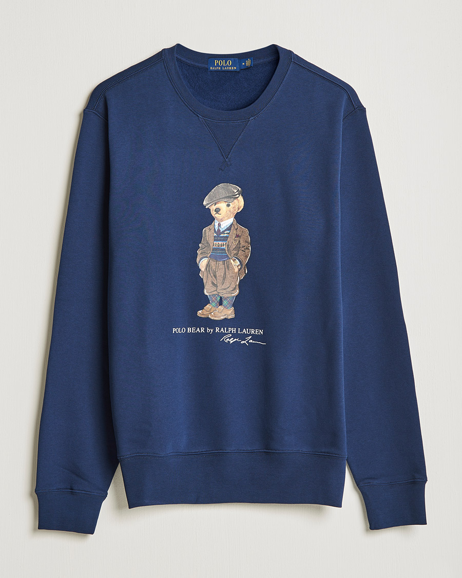 Herre | Trøjer | Polo Ralph Lauren | Printed Denim Bear Sweatshirt Newport Navy