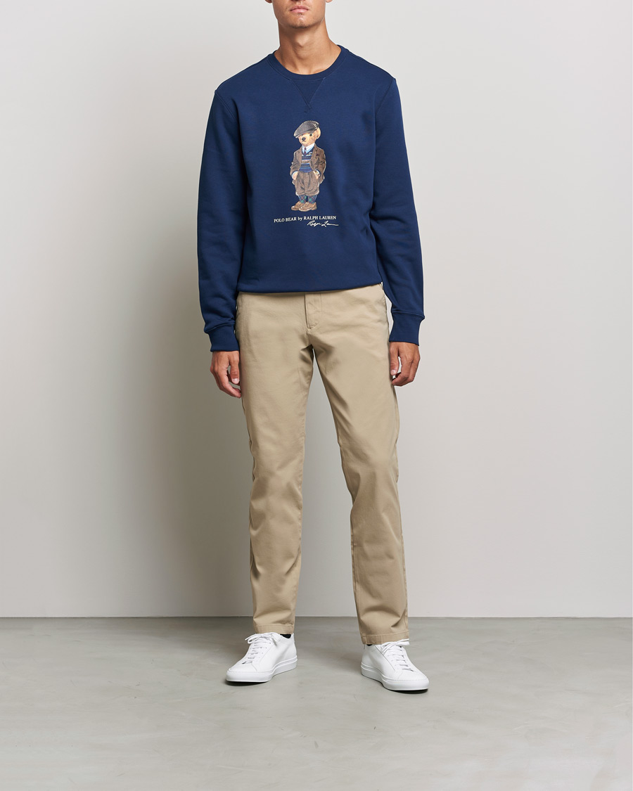 Herre | Trøjer | Polo Ralph Lauren | Printed Denim Bear Sweatshirt Newport Navy