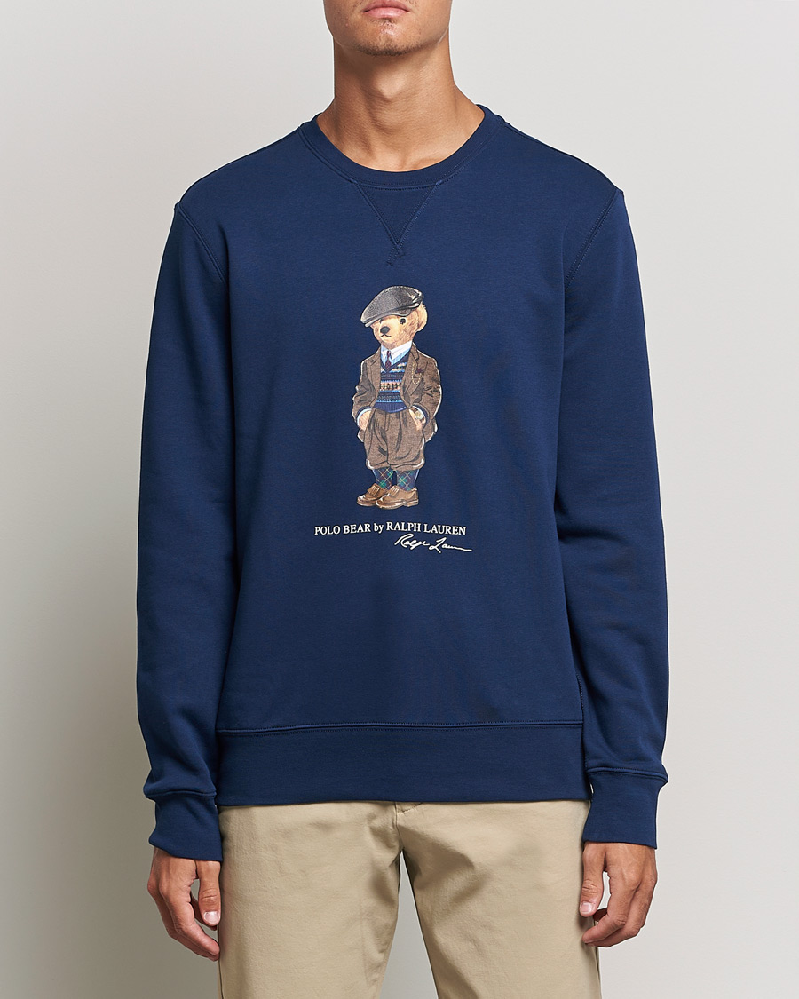 Herre | Trøjer | Polo Ralph Lauren | Printed Denim Bear Sweatshirt Newport Navy