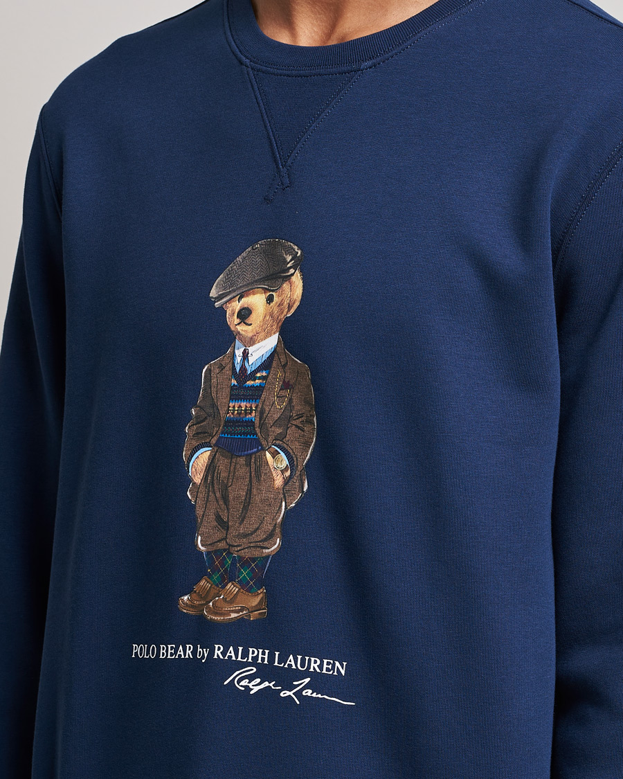Herre | Trøjer | Polo Ralph Lauren | Printed Denim Bear Sweatshirt Newport Navy