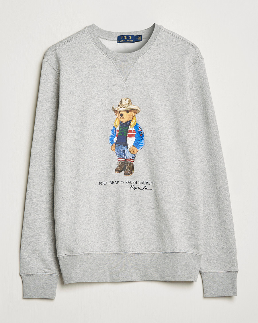 Herre | Trøjer | Polo Ralph Lauren | Printed Denim Bear Sweatshirt Andover Heather