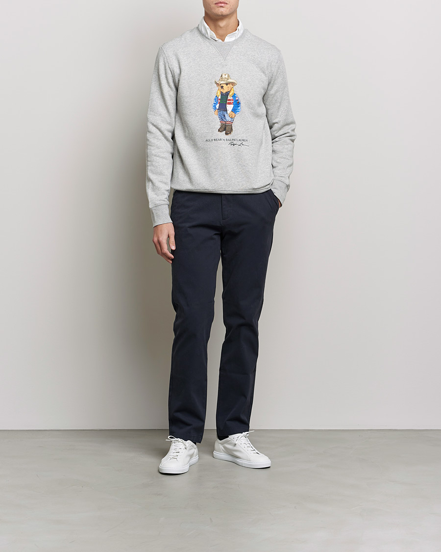 Herre | Trøjer | Polo Ralph Lauren | Printed Denim Bear Sweatshirt Andover Heather