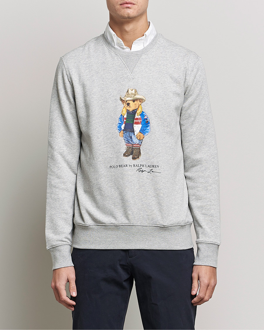 Herre | Grå sweatshirts | Polo Ralph Lauren | Printed Denim Bear Sweatshirt Andover Heather