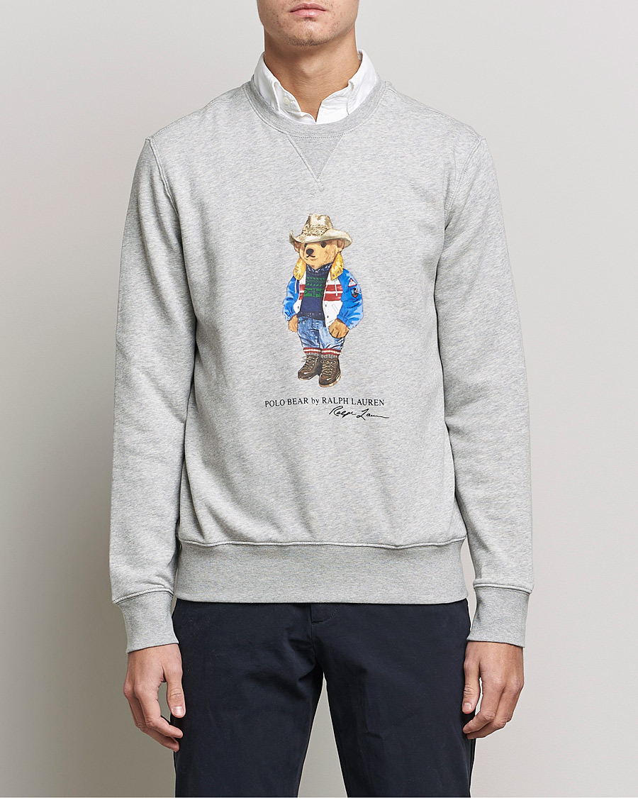Herre | Trøjer | Polo Ralph Lauren | Printed Denim Bear Sweatshirt Andover Heather