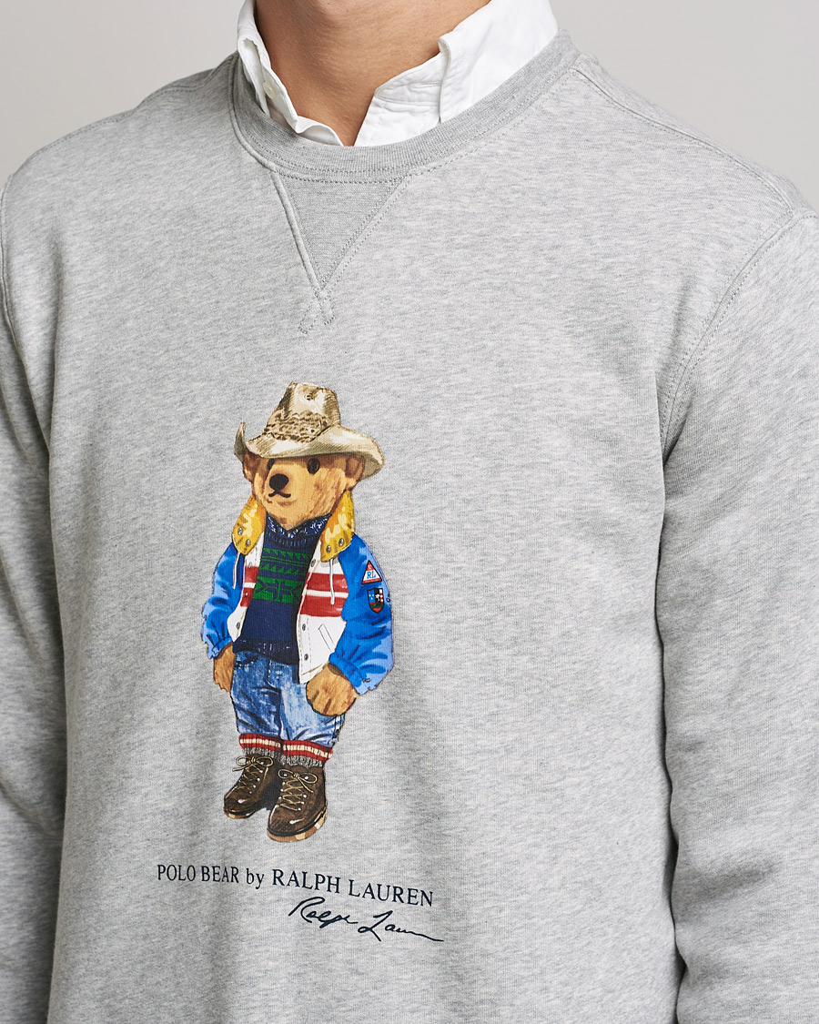 Herre | Trøjer | Polo Ralph Lauren | Printed Denim Bear Sweatshirt Andover Heather