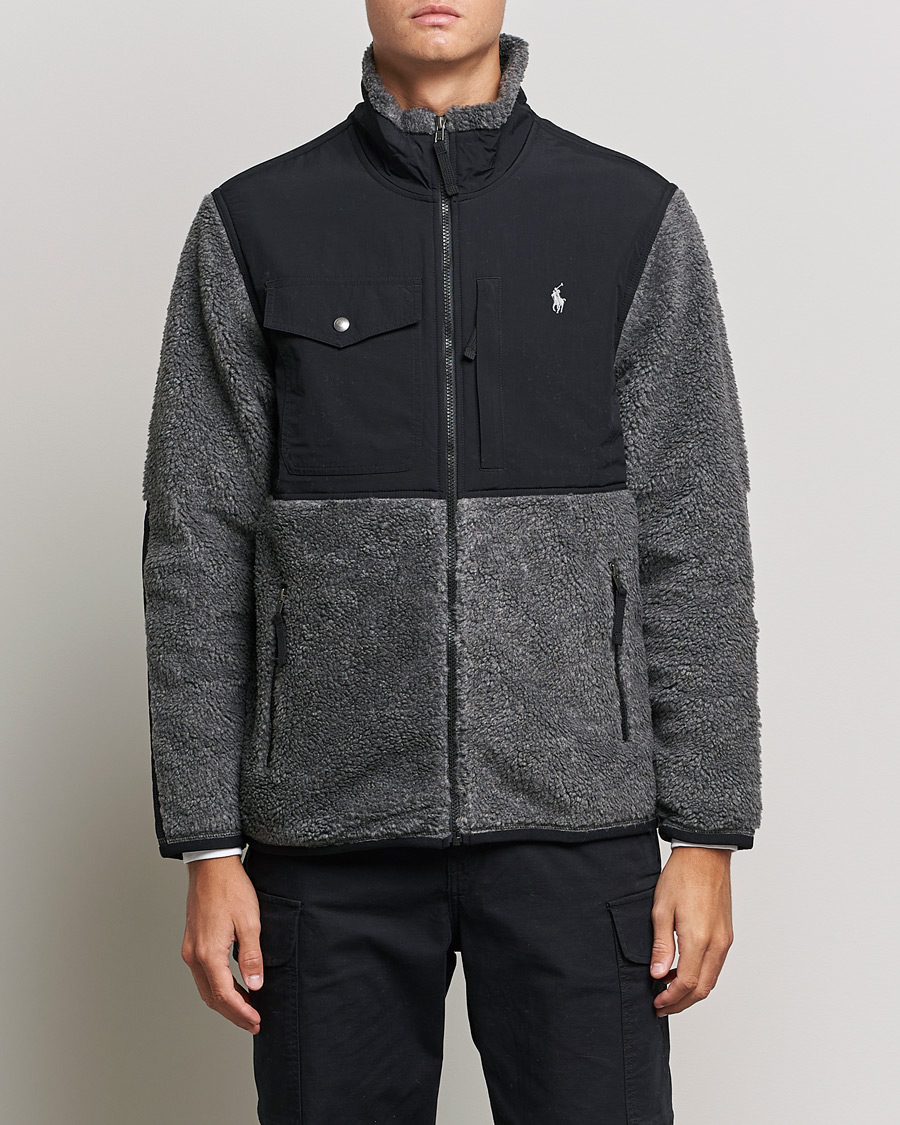 Herre | Trøjer | Polo Ralph Lauren | Bonded Sherpa Full Zip Sweater Charcoal/Black