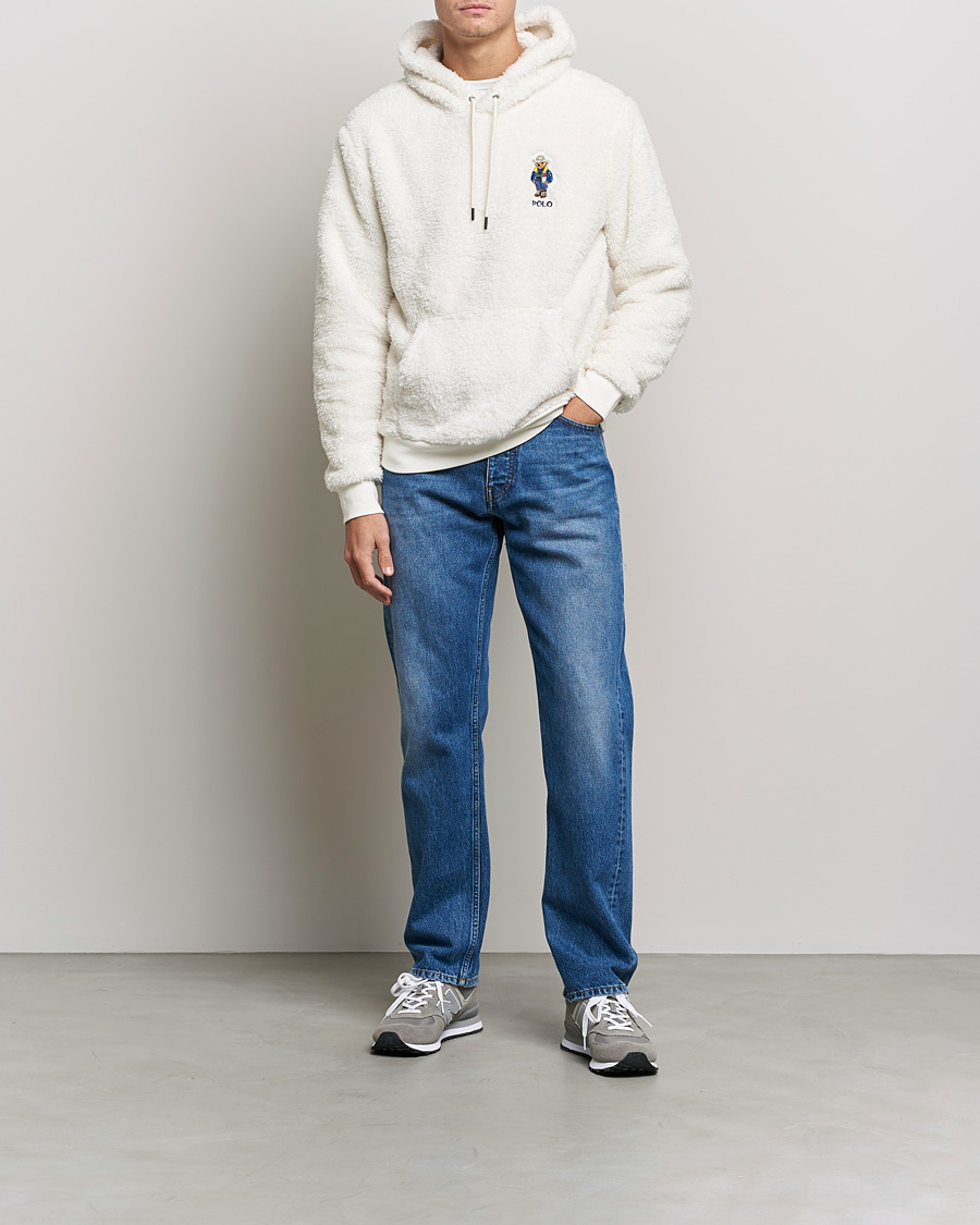 Herre | Trøjer | Polo Ralph Lauren | Curly Sherpa Bear Hoodie Antique Cream