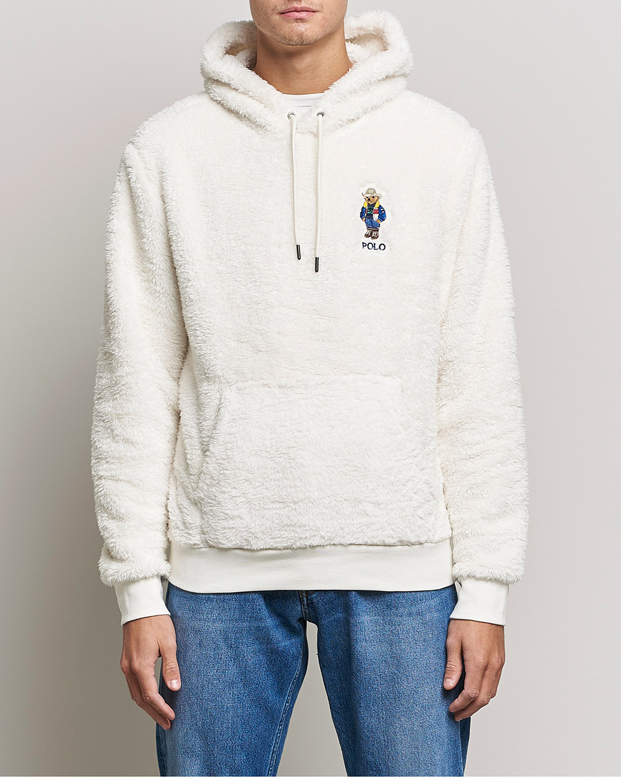 Herre | Trøjer | Polo Ralph Lauren | Curly Sherpa Bear Hoodie Antique Cream