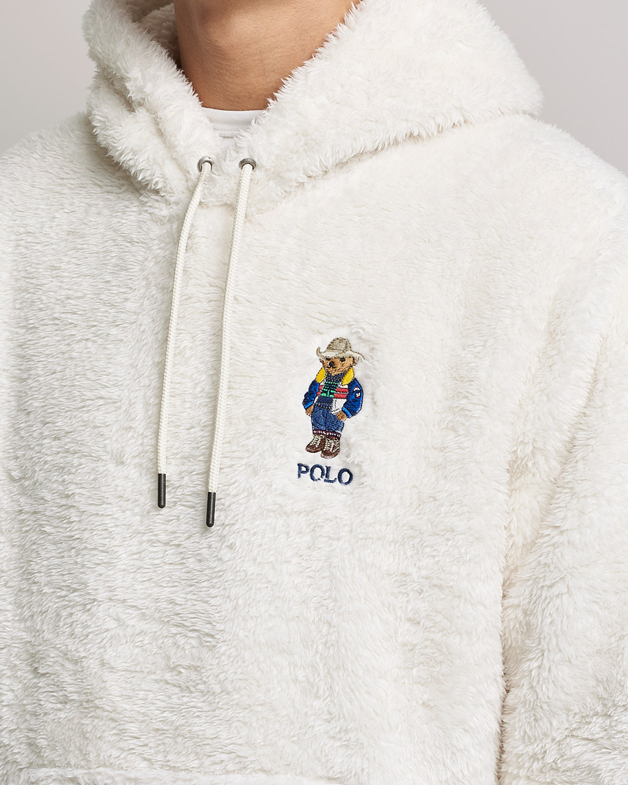 Herre | Trøjer | Polo Ralph Lauren | Curly Sherpa Bear Hoodie Antique Cream