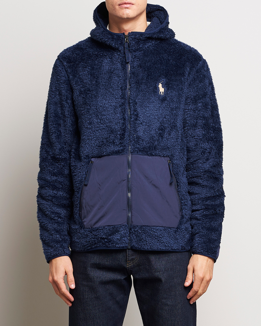 Herre |  | Polo Ralph Lauren | Curly Sherpa Full Zip Hoodie Newport Navy