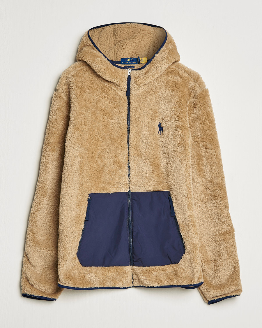 Herre | Trøjer | Polo Ralph Lauren | Curly Sherpa Full Zip Hoodie Vintage Khaki