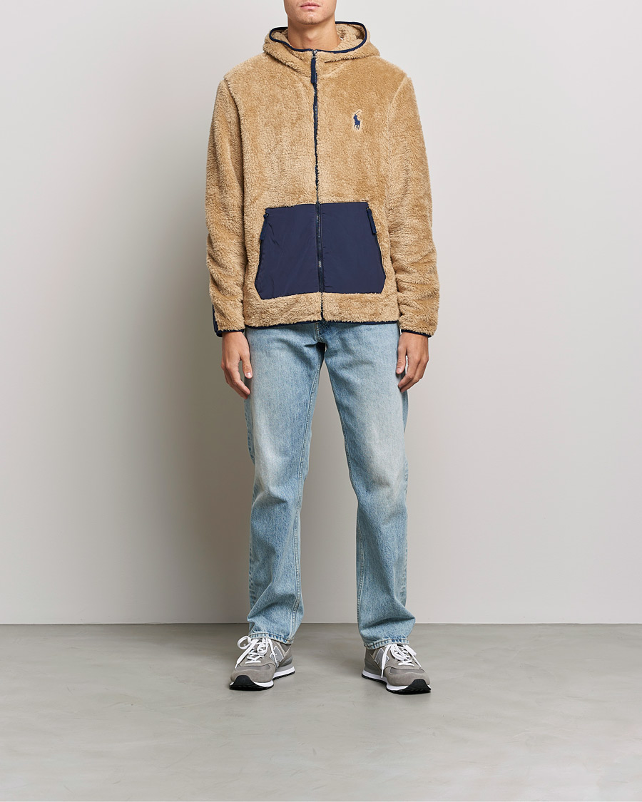 Herre | Trøjer | Polo Ralph Lauren | Curly Sherpa Full Zip Hoodie Vintage Khaki