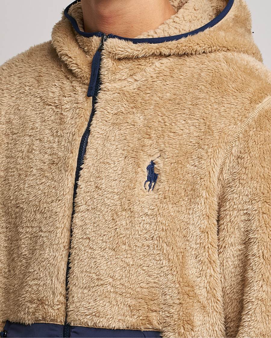 Herre | Trøjer | Polo Ralph Lauren | Curly Sherpa Full Zip Hoodie Vintage Khaki