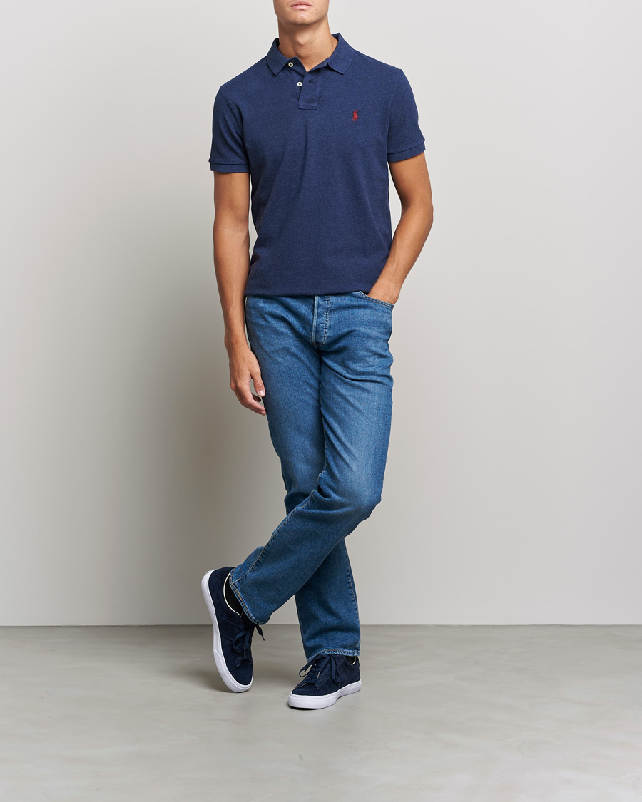 Herre | Polotrøjer | Polo Ralph Lauren | Custom Slim Fit Polo Spring Navy Heather