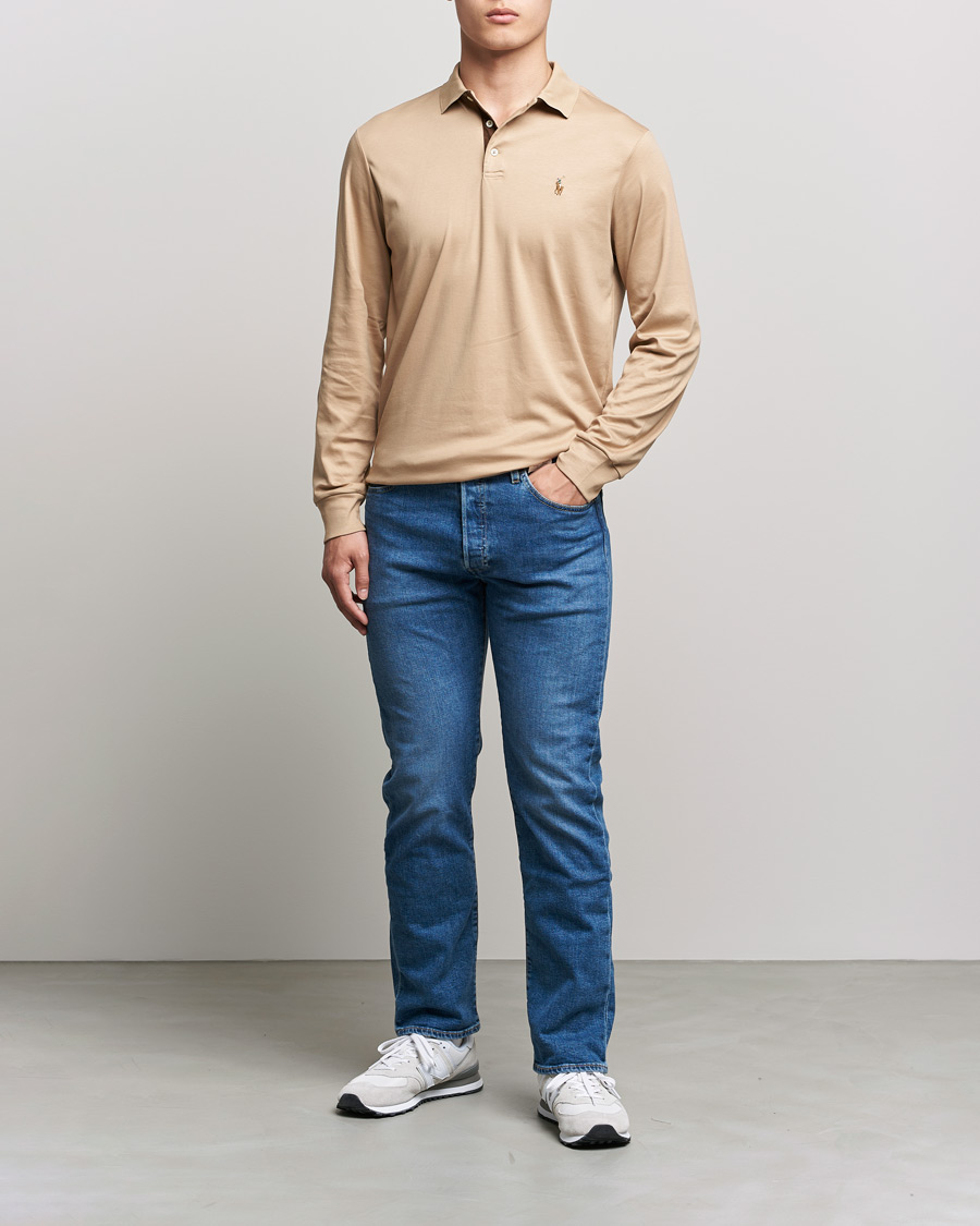 Herre | Trøjer | Polo Ralph Lauren | Luxury Pima Cotton Long Sleeve Polo Vintage Khaki