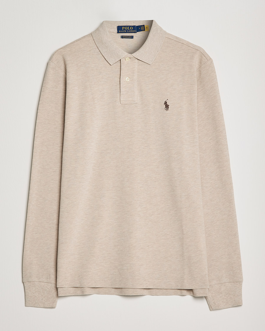 Herre | Trøjer | Polo Ralph Lauren | Custom Slim Fit Long Sleeve Polo Dune Heather