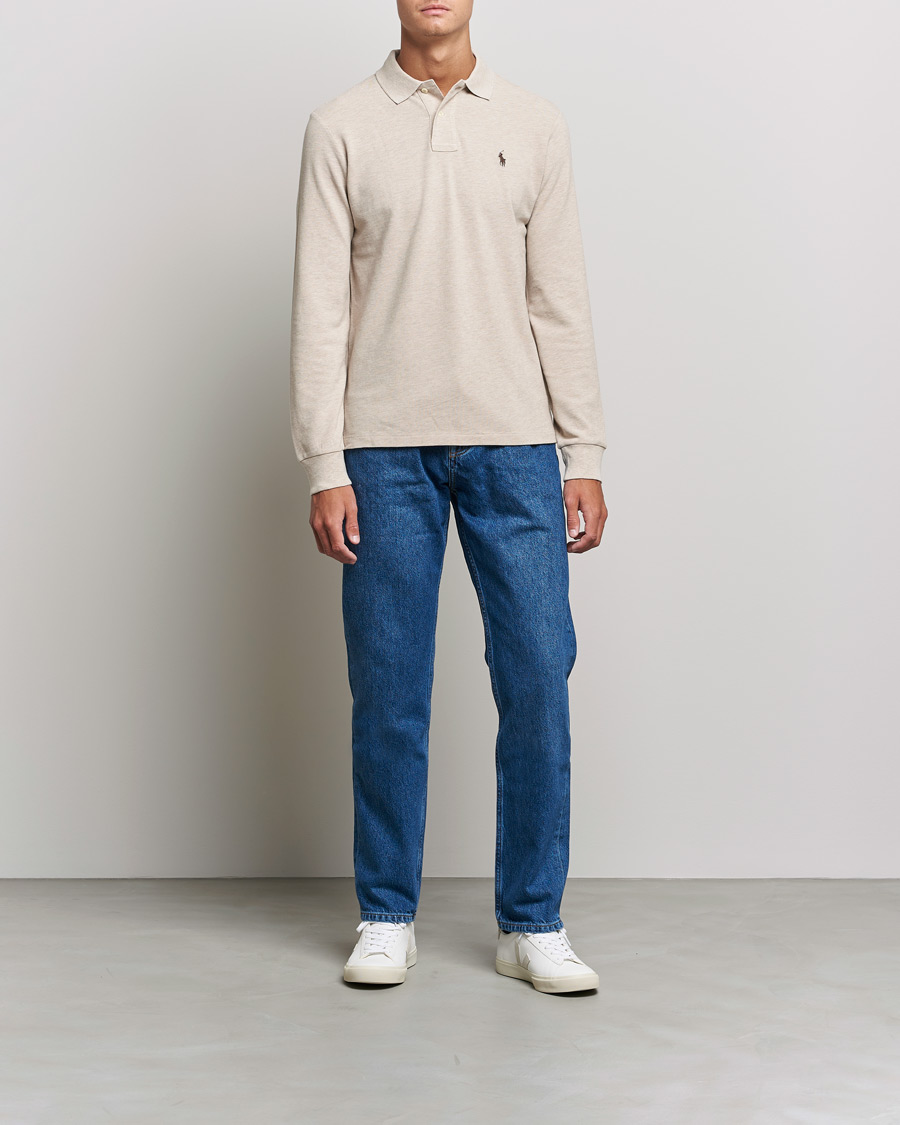 Herre | Trøjer | Polo Ralph Lauren | Custom Slim Fit Long Sleeve Polo Dune Heather