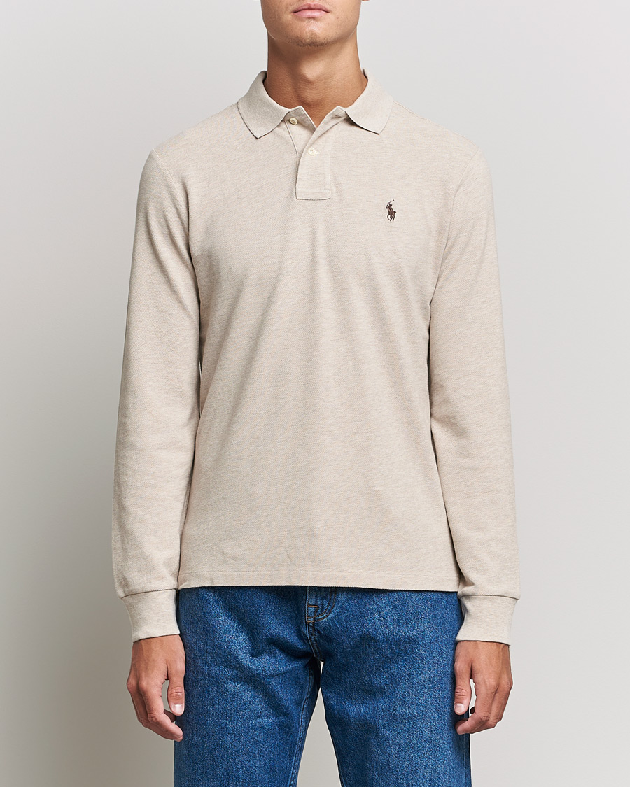 Herre | Trøjer | Polo Ralph Lauren | Custom Slim Fit Long Sleeve Polo Dune Heather