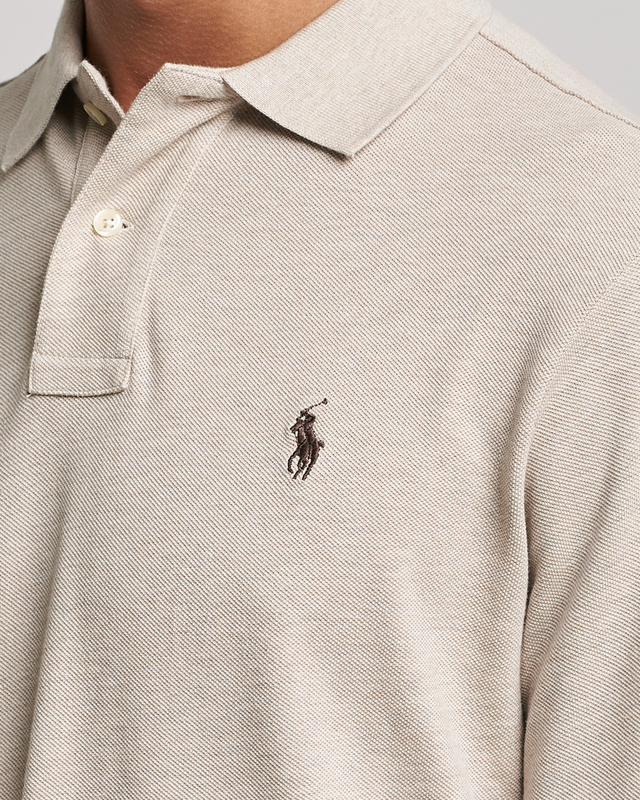 Herre | Trøjer | Polo Ralph Lauren | Custom Slim Fit Long Sleeve Polo Dune Heather