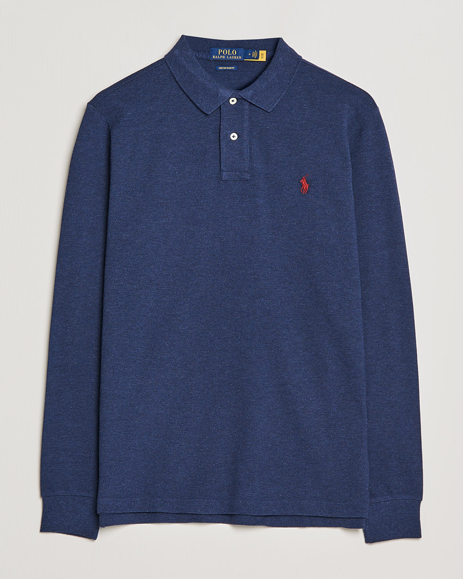 Herre | Polotrøjer | Polo Ralph Lauren | Custom Slim Fit Long Sleeve Polo Spring Navy Heather
