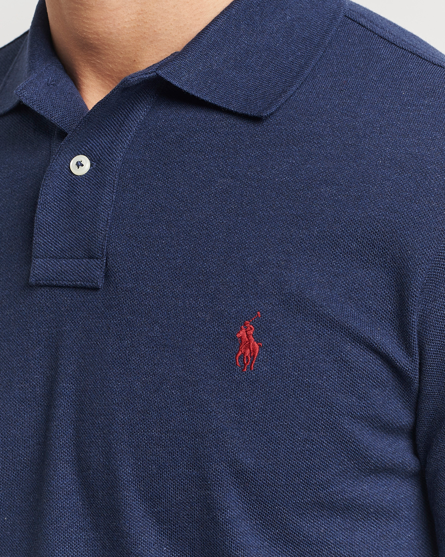 Herre | Polotrøjer | Polo Ralph Lauren | Custom Slim Fit Long Sleeve Polo Spring Navy Heather
