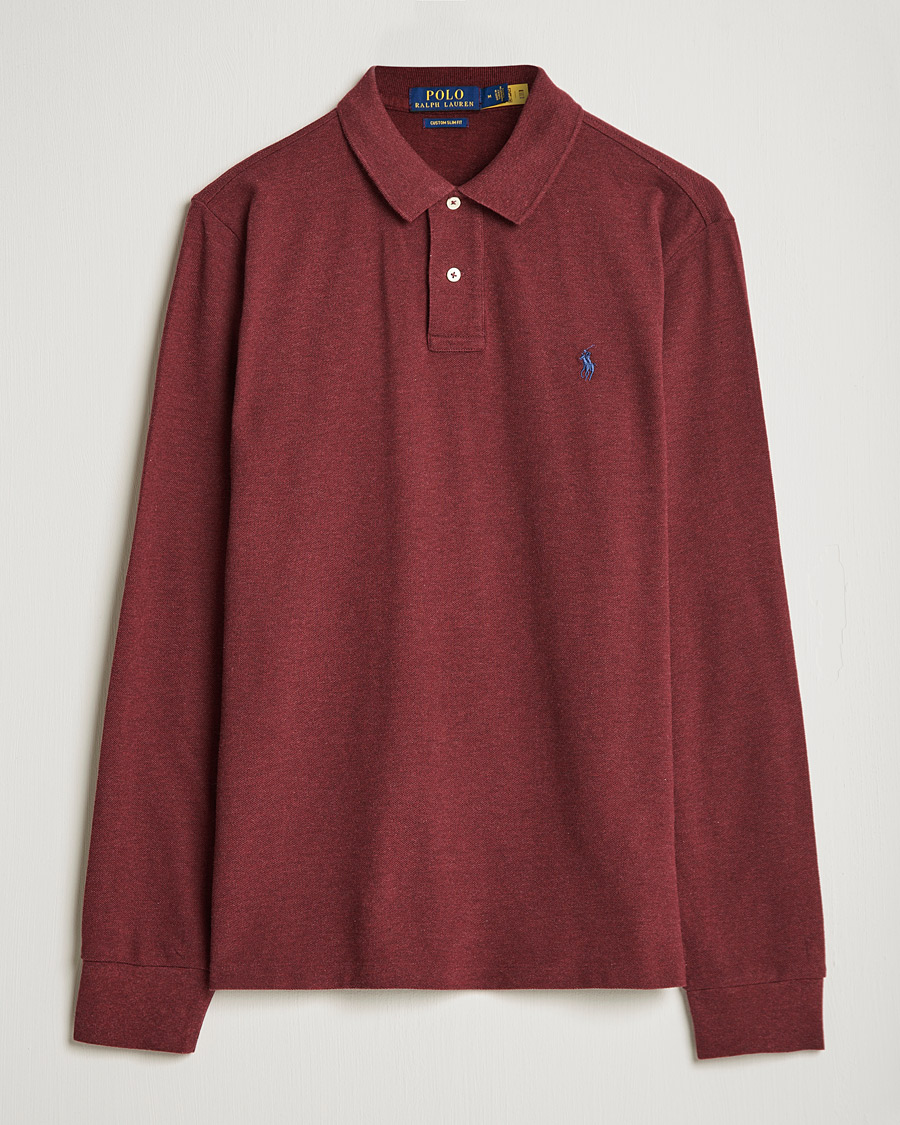 Herre | Trøjer | Polo Ralph Lauren | Custom Slim Fit Long Sleeve Polo Wine Heather