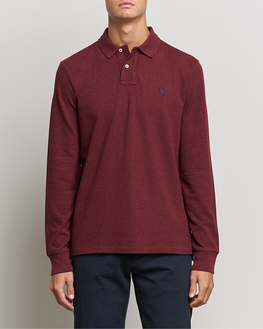 Herre | Trøjer | Polo Ralph Lauren | Custom Slim Fit Long Sleeve Polo Wine Heather
