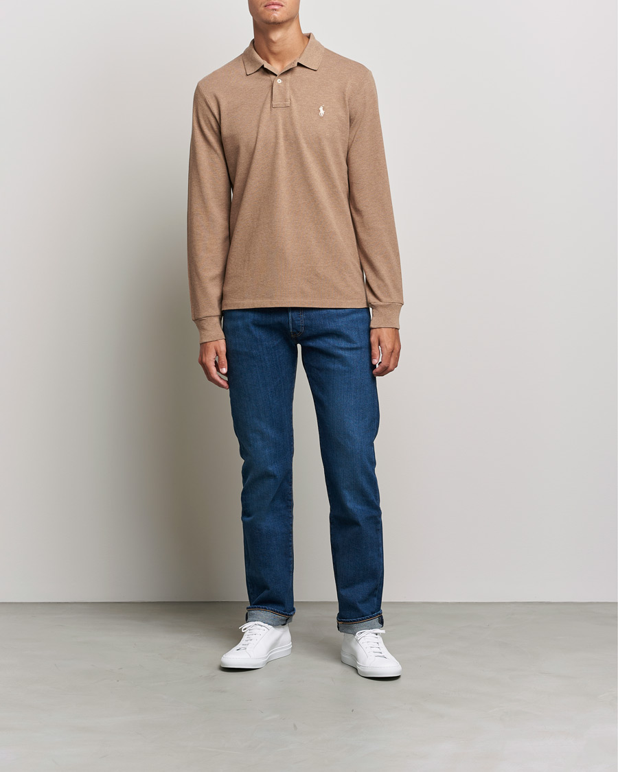 Herre | Trøjer | Polo Ralph Lauren | Custom Slim Fit Long Sleeve Polo Italian Heather