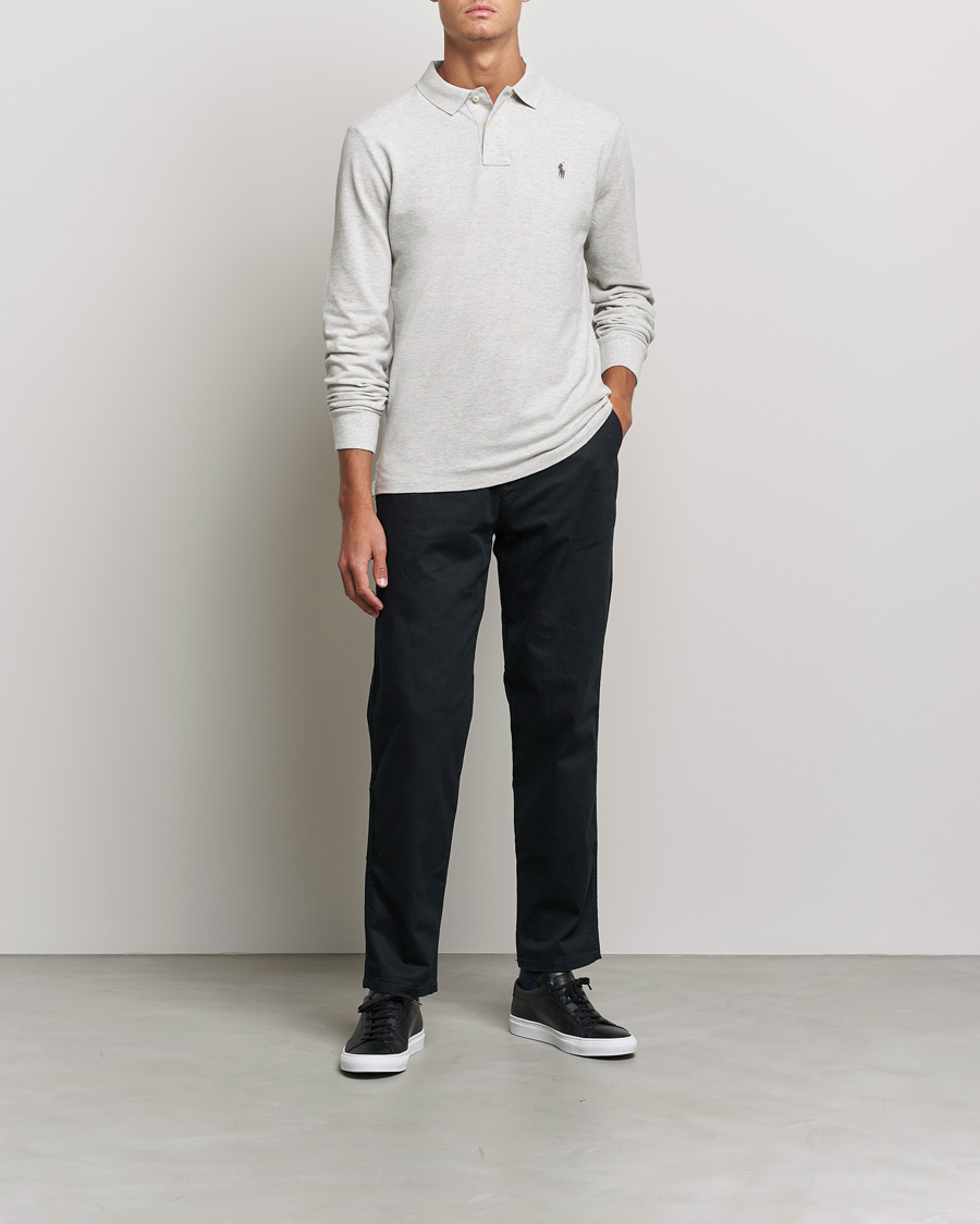 Herre | Trøjer | Polo Ralph Lauren | Custom Slim Fit Long Sleeve Polo Light Sport Heather
