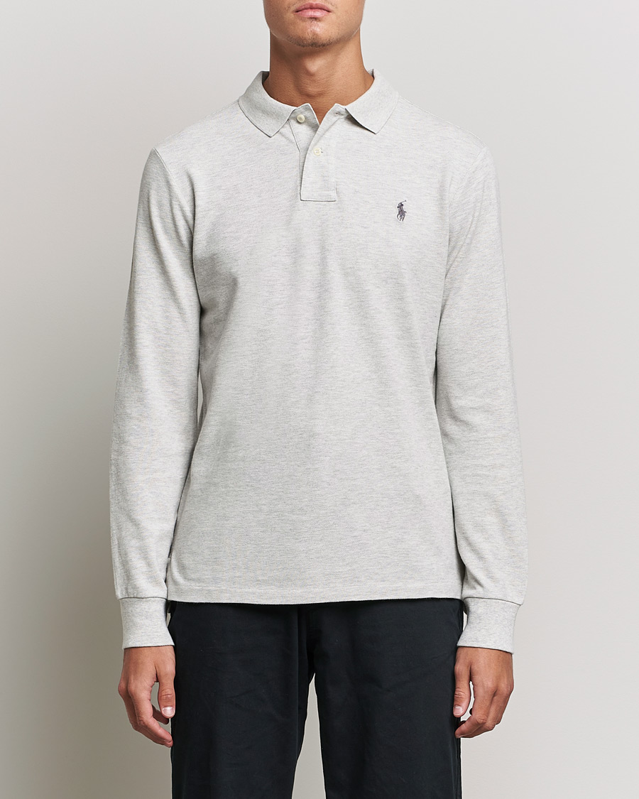 Herre | Trøjer | Polo Ralph Lauren | Custom Slim Fit Long Sleeve Polo Light Sport Heather