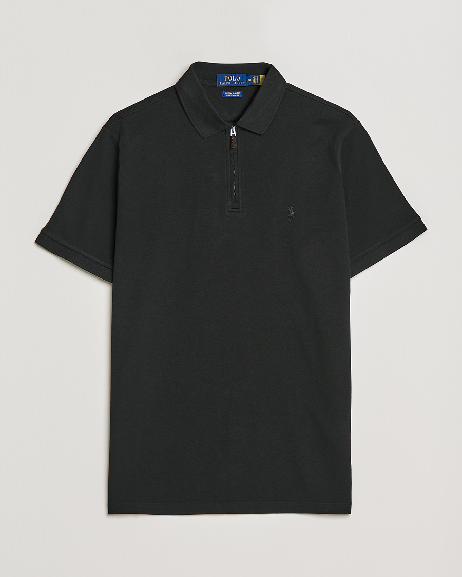 Herre | Polotrøjer | Polo Ralph Lauren | Custom Slim Fit Half Zip Polo Black