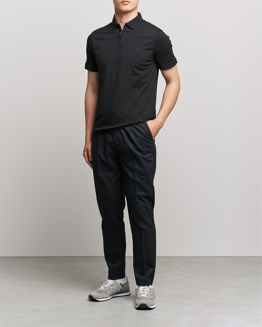 Herre | Polotrøjer | Polo Ralph Lauren | Custom Slim Fit Half Zip Polo Black