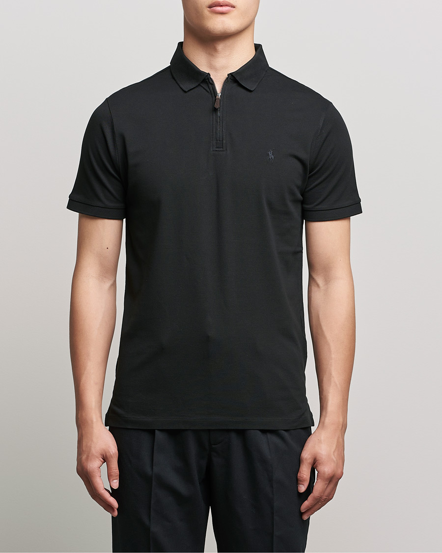 Herre | Polotrøjer | Polo Ralph Lauren | Custom Slim Fit Half Zip Polo Black