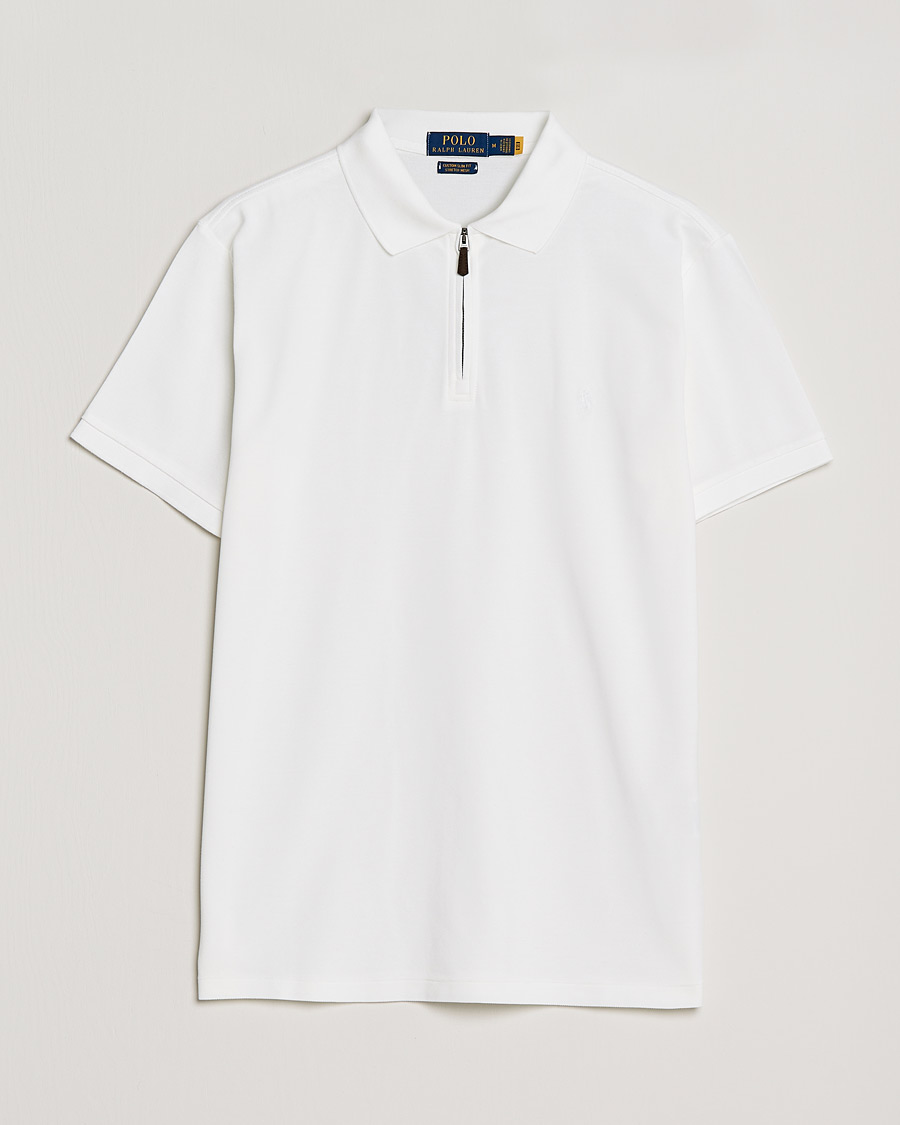 Herre |  | Polo Ralph Lauren | Custom Slim Fit Half Zip Polo White