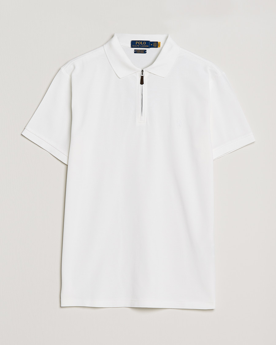 Herre | Polotrøjer | Polo Ralph Lauren | Custom Slim Fit Half Zip Polo White
