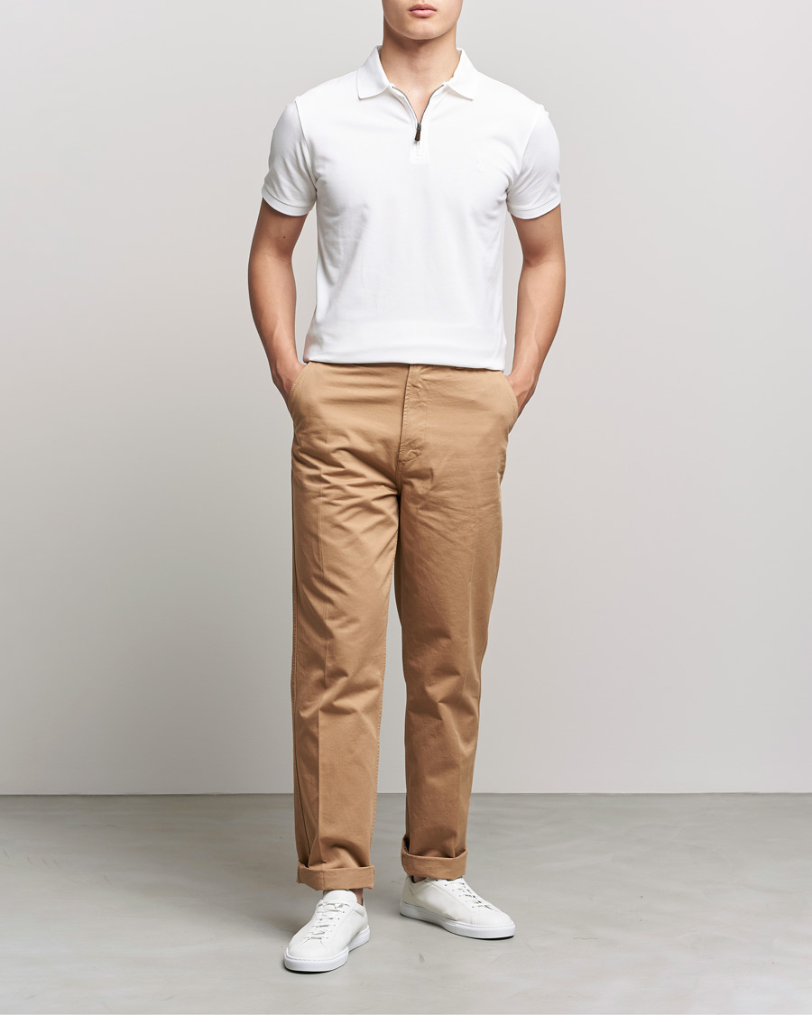 Herre | Polotrøjer | Polo Ralph Lauren | Custom Slim Fit Half Zip Polo White
