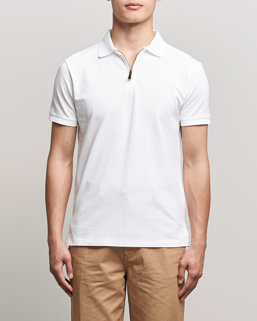Herre | Polotrøjer | Polo Ralph Lauren | Custom Slim Fit Half Zip Polo White