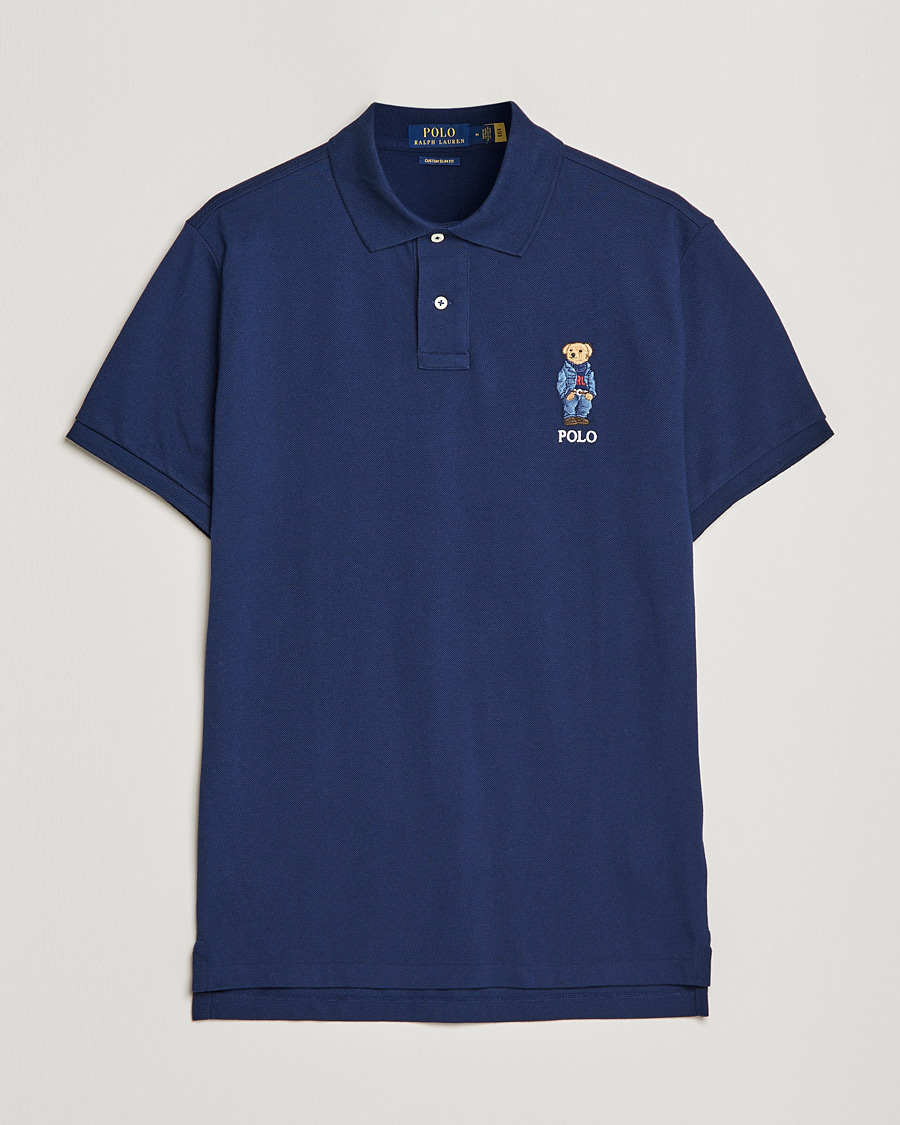 Herre | Polotrøjer | Polo Ralph Lauren | Custom Slim Fit Denim Bear Polo Newport Navy
