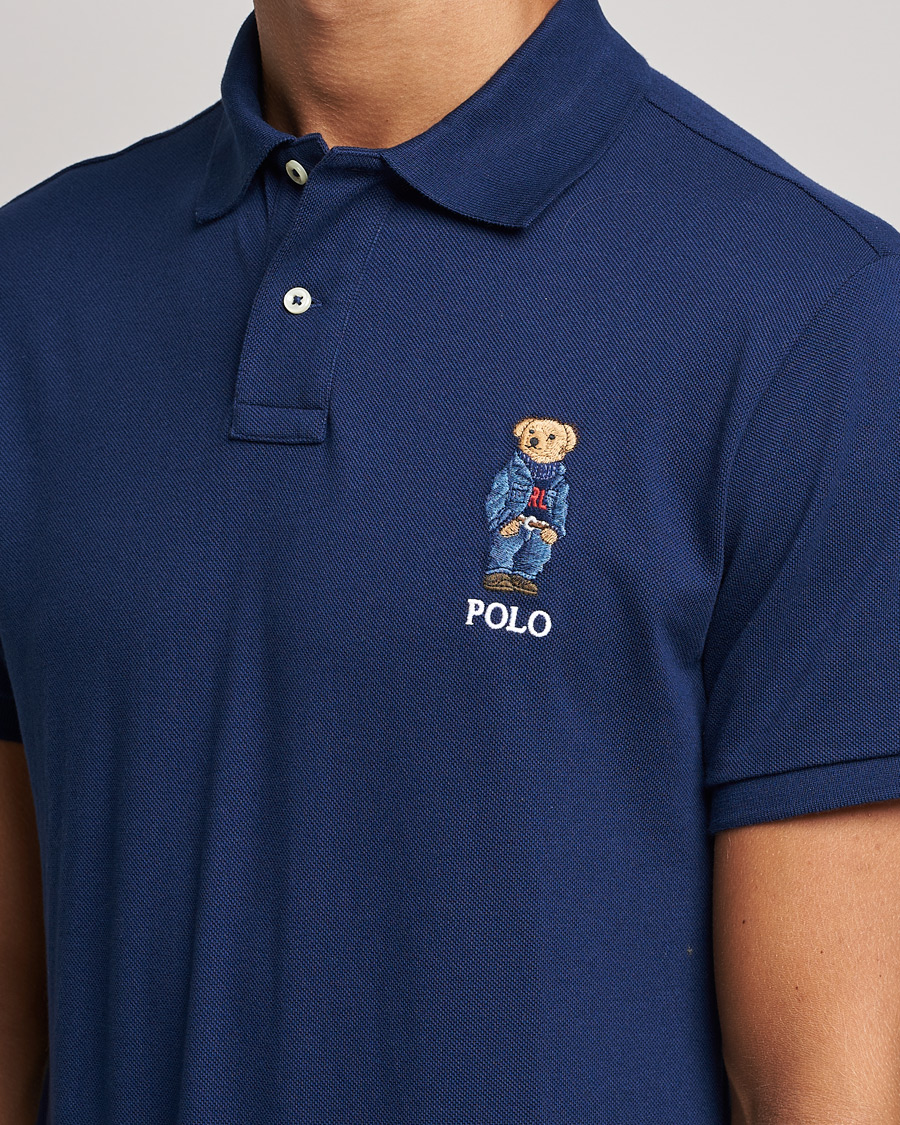 Herre | Polotrøjer | Polo Ralph Lauren | Custom Slim Fit Denim Bear Polo Newport Navy