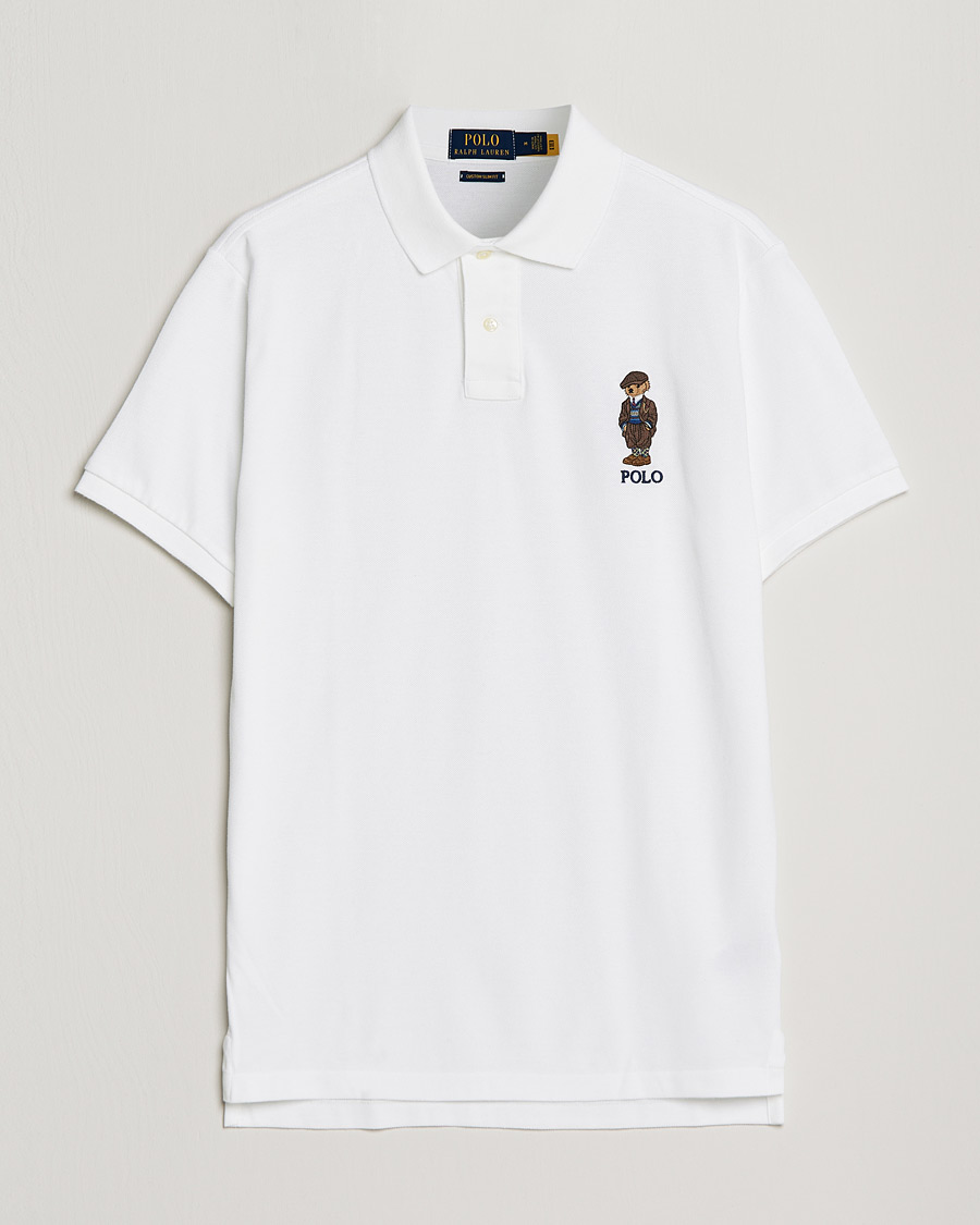 Herre | Polotrøjer | Polo Ralph Lauren | Custom Slim Fit Denim Bear Polo White