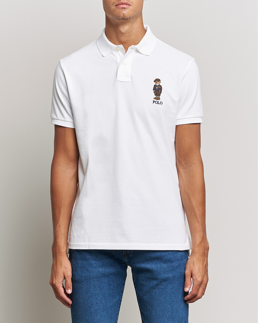 Herre | Polotrøjer | Polo Ralph Lauren | Custom Slim Fit Denim Bear Polo White