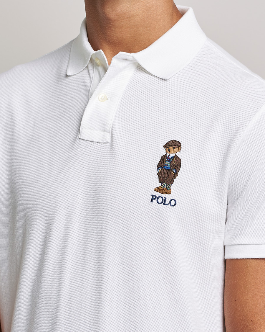 Herre | Polotrøjer | Polo Ralph Lauren | Custom Slim Fit Denim Bear Polo White
