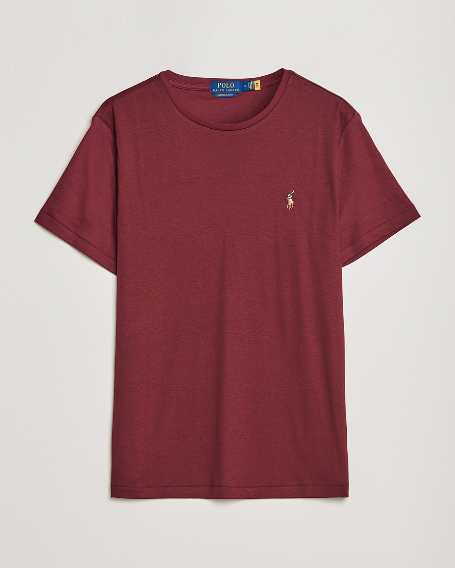 Herre | T-Shirts | Polo Ralph Lauren | Luxury Pima Cotton Crew Neck Tee Classic Wine
