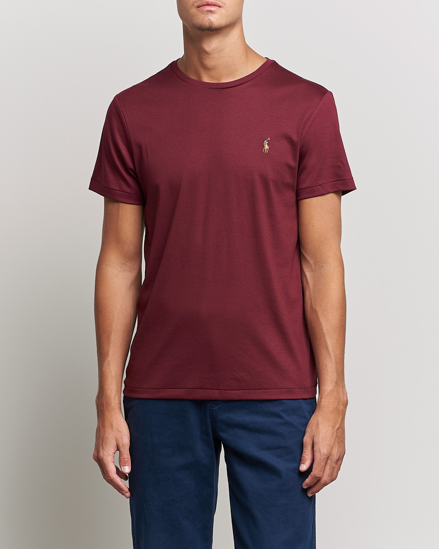 Herre | T-Shirts | Polo Ralph Lauren | Luxury Pima Cotton Crew Neck Tee Classic Wine