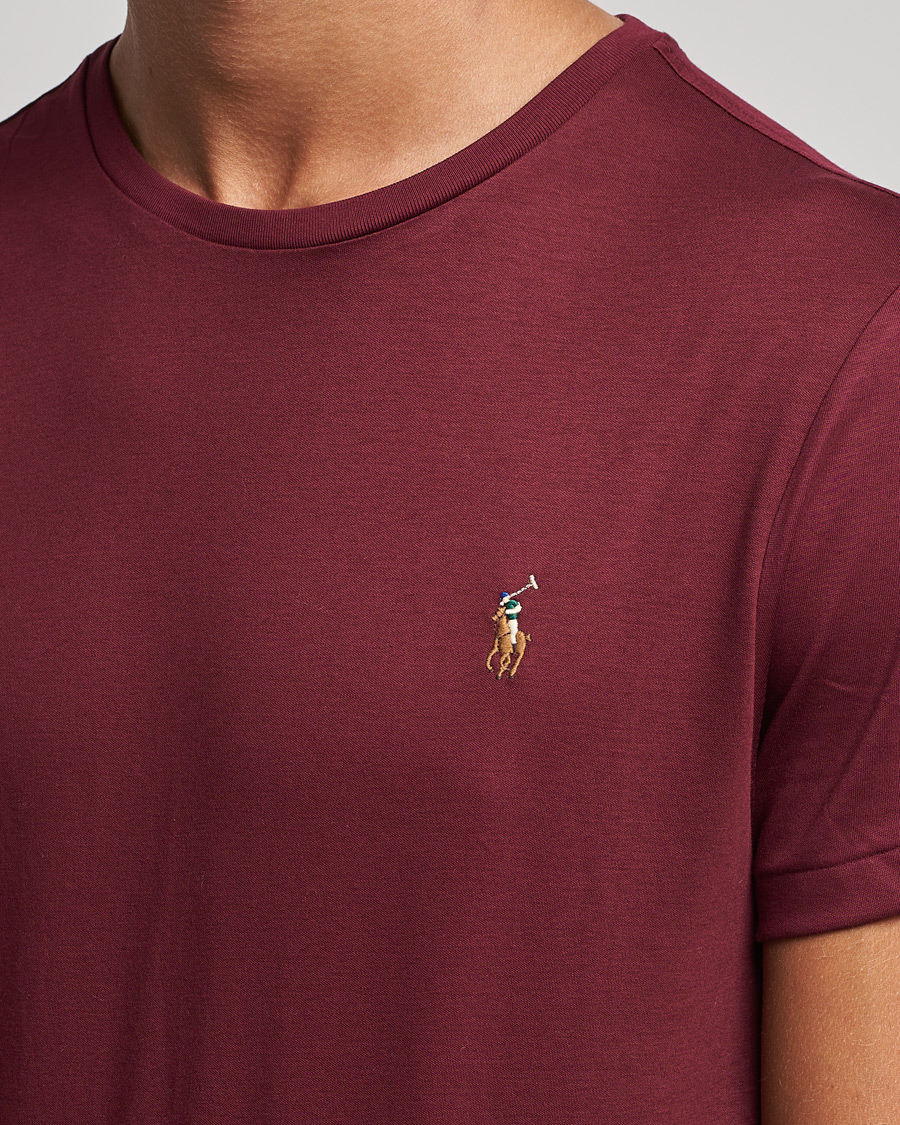 Herre | T-Shirts | Polo Ralph Lauren | Luxury Pima Cotton Crew Neck Tee Classic Wine
